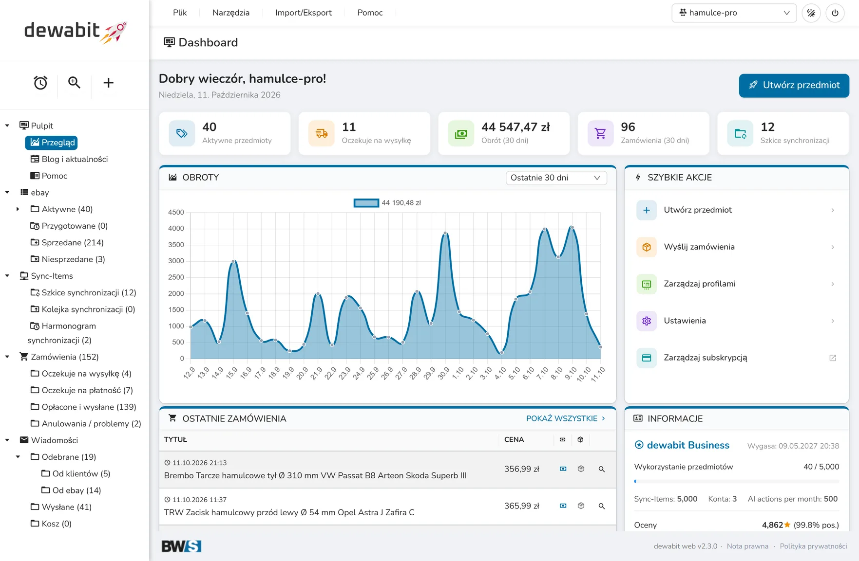 dewabit web dashboard